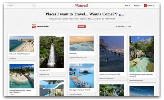 pinterest travel page